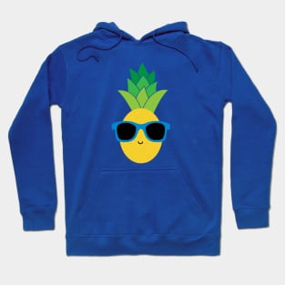 Cool Pineapple with Blue Sunglasses Hoodie